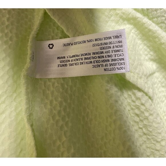 New Ava & Viv Seersucker Lime Sundress Women 1X Sash Empire Waist Smocking - Picture 7 of 11